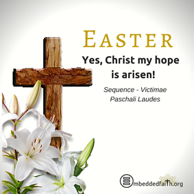 Yes, Christ My hope is arisen. Easter image on embeddedfaith.org