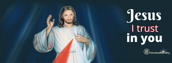 Divine Mercy Sunday Facebook Cover - Jesus I trust in You. embeddedfaith.org
