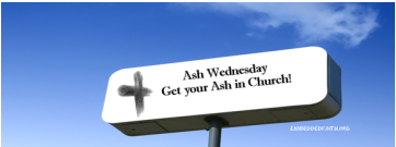 Get your ash in church - facebook cover for Ash Wednesday. embeddedfaith.org