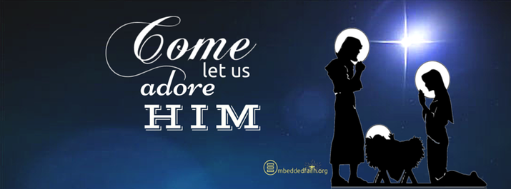Come Let us Adore Him - Christmas Facebook Cover - embeddedfaith.org