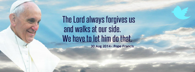 Pope Francis Facebook Cover, the Lord always forgives.