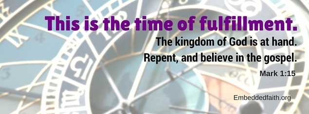 First Sunday of Lent Facebook Cover  - this is the time of fulfillment. - embeddedfaith.org