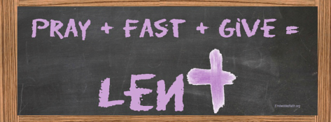 Pray, fast, give - Lent Facebook Cover - embeddedfaith.org