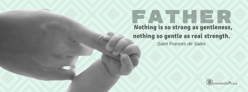 Father:  Nothing is so strong as gentleness, nothing so gentle as real strength.  St. Frances de Sales  facebook cover on embeddedfaith.org
