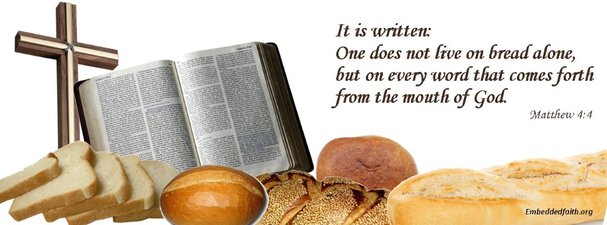 One does not live on bread alone but on every word that comes forth from the mouth of God.  Matthew 4:4 - embeddedfaith.org