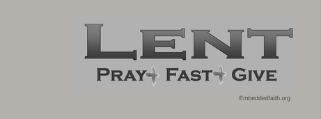 Lent -Pray, Fast, Give Facebook Cover - embeddedfaith.org