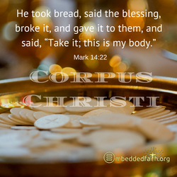 He took bread, said the blessing, broke it, and gave it to them, and said, 