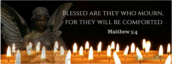 Facebook Cover for a Time of Mourning - Blessed are they who mourn, for they will be comforted - Matthew 5:4.  Embeddedfaith.org